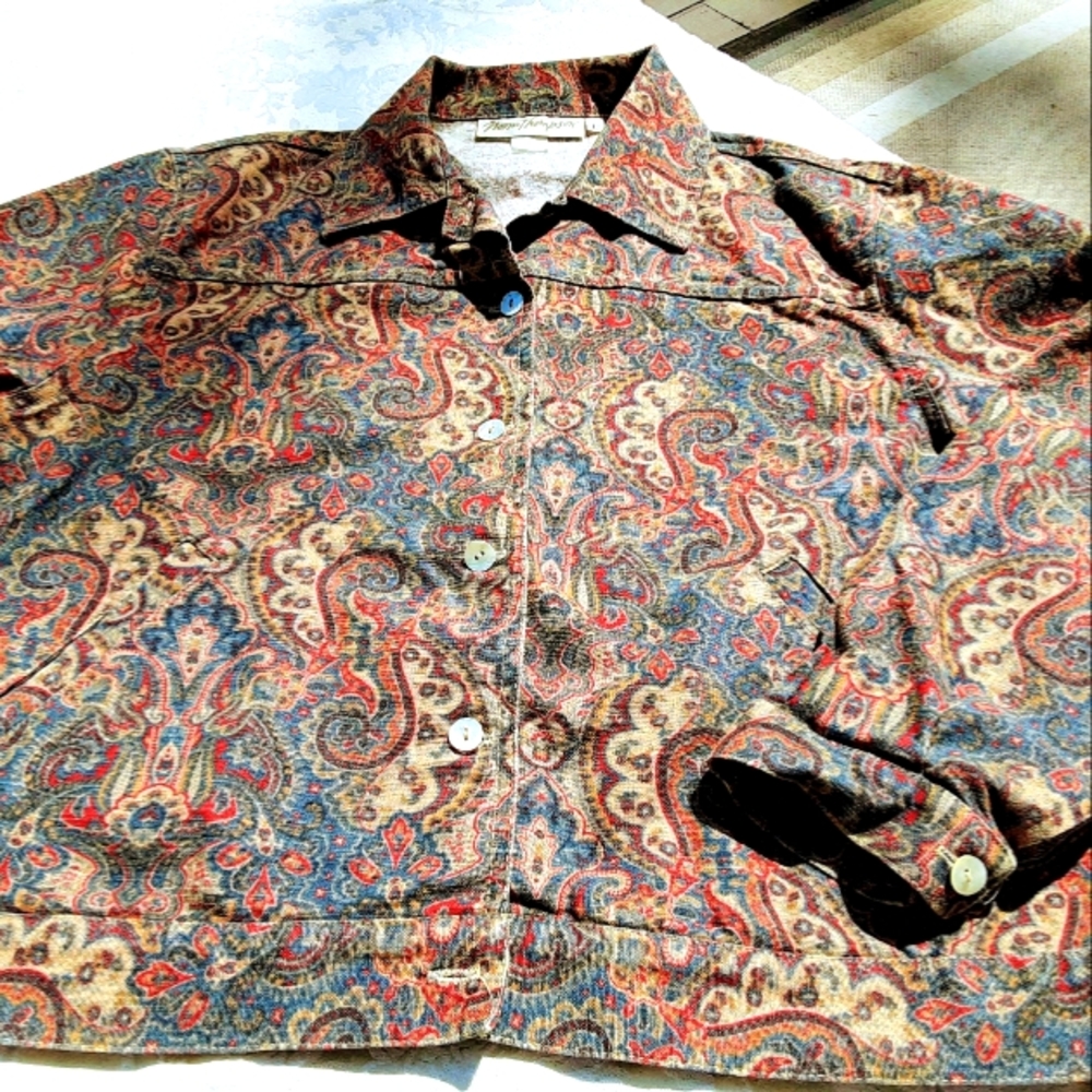 Vintage Paisley Denim Jacket, L